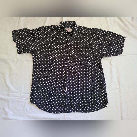 Ferrari Men's Wear Black & White Polka Dot Button Up Shirt XL - Picture 1 of 4